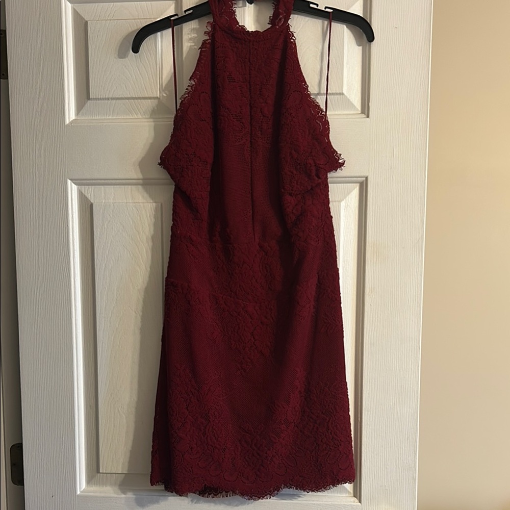 Elegant Burgundy Lace Dress - worn once!